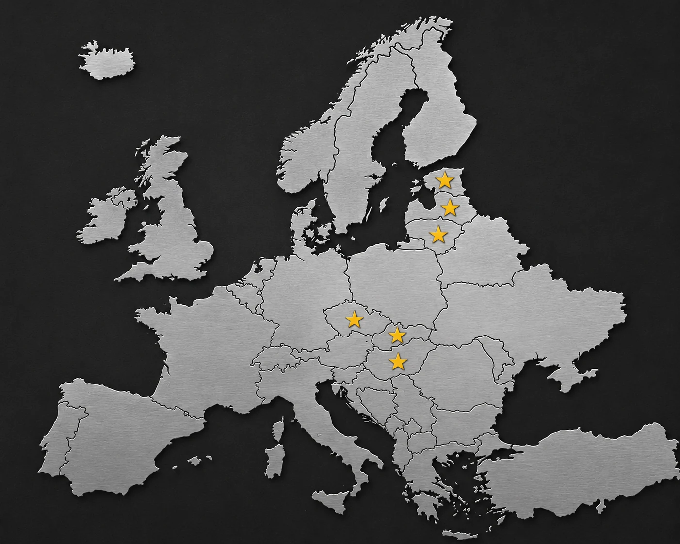 BALTYRE atrašanās vietu karte Eiropā